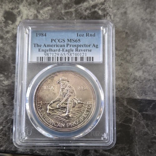 Engelhard 1984 American Prospector 1 oz .999 Silver Round Eagle Reverse