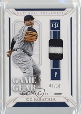 2019 National Treasures Game Gear Material Holo Silver 5/10 CC Sabathia HOF 1tr0