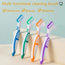 Denture Brush Cleaner Toothbrush Double Sided Cleaning Brushes False Teeth
