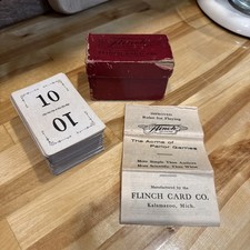 Flinch Antique Parlor Card Game 1913  Complete Set Original Box  Instructions