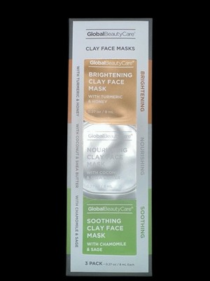 Global Beauty Care 3 Face Masks Turmeric & Honey, Coconut & Shea, Chamomile