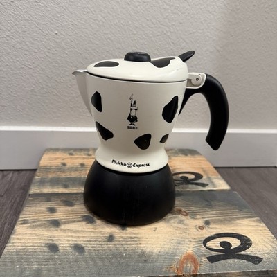 Bialetti Mukka Express 2 Cup Cow Print Stovetop Cappuccino Maker