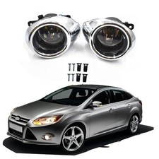 1 Pair of Clear Lens Driving Fog Lights Bumper Lamps with Bulbs Replacement