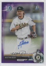 2017 Bowman Draft Chrome Pick Purple Refractor /250 Austin Beck #CDA-AB Auto ow3