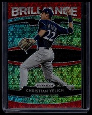 2020 Panini Prizm #B-6 Christian Yelich Brilliance Red Donut Circles Prizm #/149