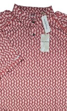 Tommy Bahama Size 2XLT Fresco Geo IslandZone Polo, Red Ginger New, 128