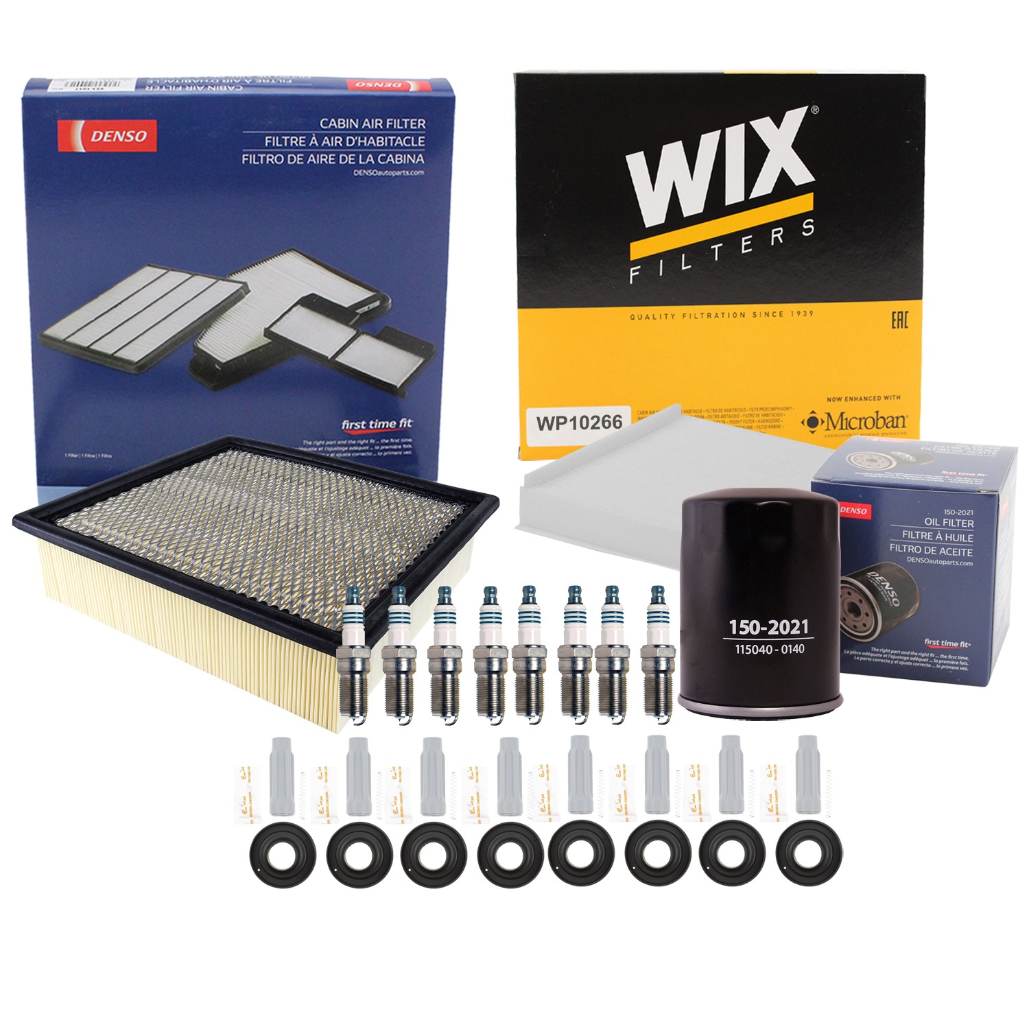 Denso Tune Up Kit NGK 8 Spark Plug  Boots Kit for Ford F-150 5.0 V8 Vin F 15-16