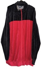 KingSize Men's Big Tall Colorblock Velour Tracksuit Red And Black Size 2XL