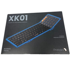 ProtoArc XK01 Foldable Wireless Bluetooth Keyboard, Full Size, Blue