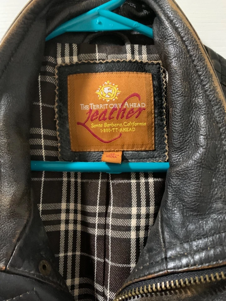 Vintage 1990s The Territory Ahead Brown Motorcycle Biker Vest Men's M - Image 3 of 4