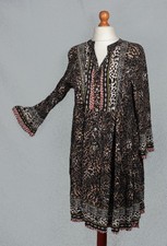 New collection Animal printed smock front casual button front dress. Earth tones