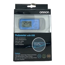New In Box Omron HJ-322U Blue Tri-Axis Digital Pedometer Walking Step Counter