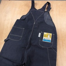 nwt vtg 60s 70s ds SEARS Tradewear denim bib overalls 45x29 usa farm workwear