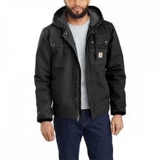 Carhartt Mens Relaxed Fit Washed Duck Sherpa Lined Jacket - Black, Size 2XL