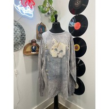 Vintage The Mountain Cat Long Sleeve T-Shirt   Tie-Dye Purple