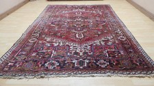 Large Carpet Rug Hand Made Wool Vintage Living Room Oriental area 9ft 5" x 6ft 8