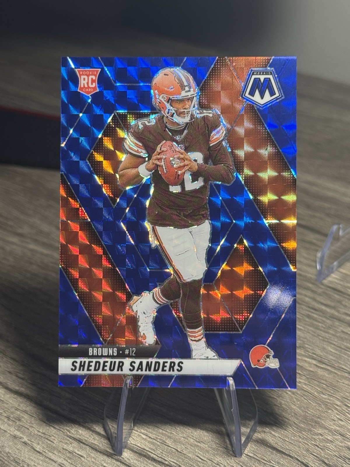 2025 Panini Mosaic Shedeur Sanders BLUE Prizm Rookie RC #'D 6/ 99 #302 BROWNS