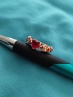 Heart Shape Red Synthetic Gemstone Pink Golden Size 6/7 Gorgeous Ring — photo 3