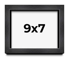9x7 Shadow Box Frame Grey Charcoal Black | 0.875 Inches Deep | Wood Shadowbox Di