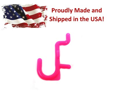 #ad Plastic Pink J Hook Peg Board Hook Kit Tool Storage Craft Hooks Pick A Pack $8.99