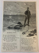 Revue 1877 poème + gravure ~ Les Duellistes SUR LES SABLES DE CALAIS