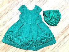 Janie  Jack EVERGREEN CASTLE DRESS Toddler 12 18 Mo Jacquard Emerald Holiday