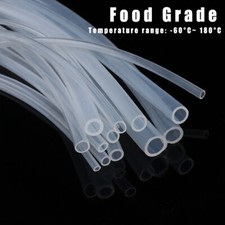 Clear Silicone Tube Food Grade Flexible Soft Hose Pipe Tubing ID 0.8mm - 12.7mm