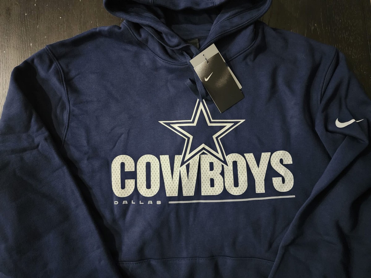 men's dallas cowboys nike navy sideline thermafit performance po hoodie