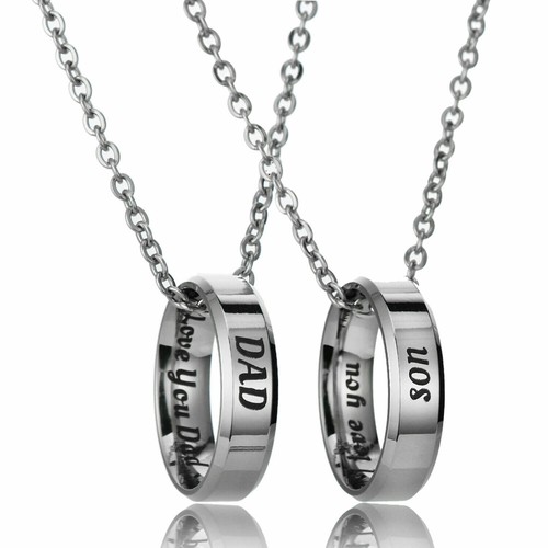 Son Necklace Ring Set Father Child 