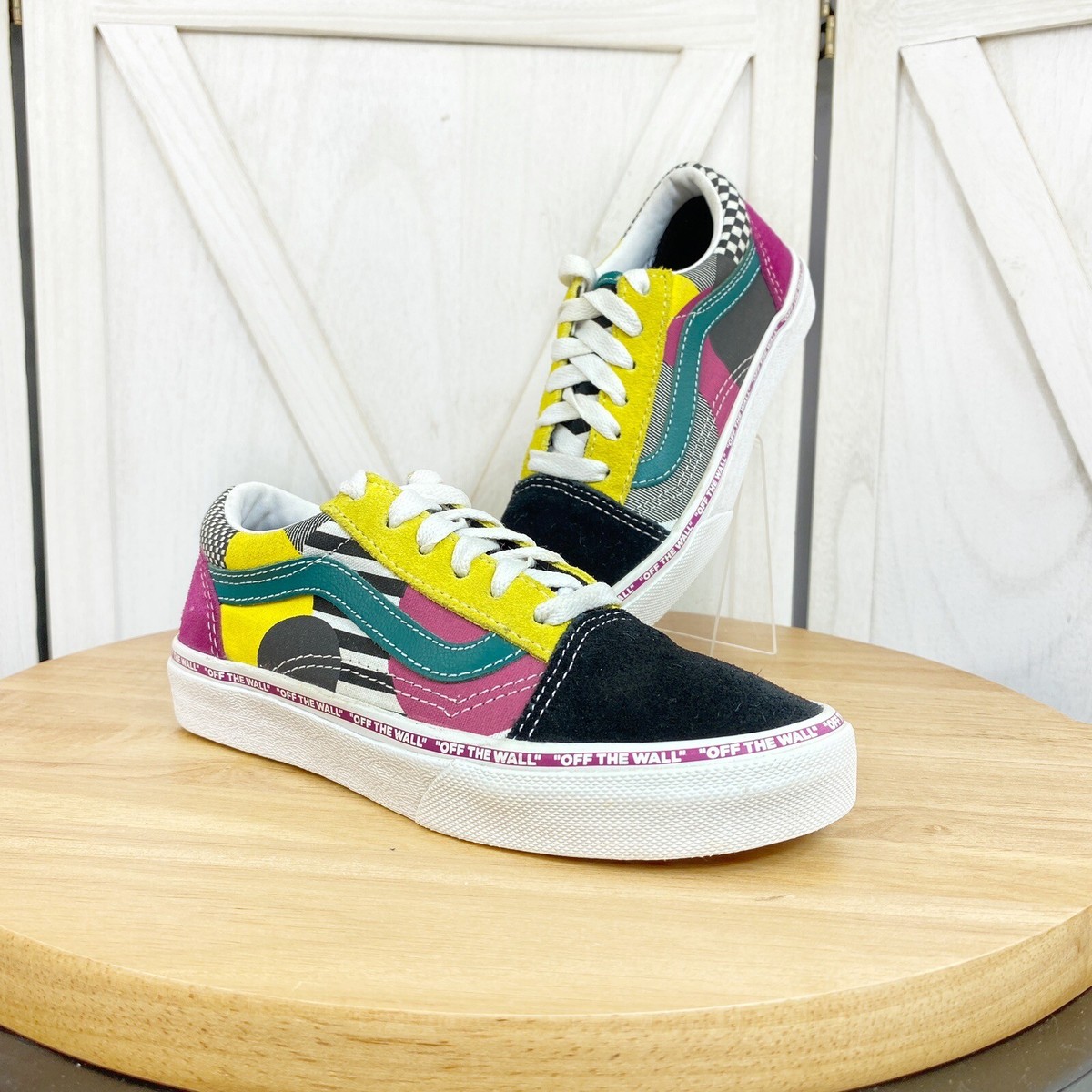 Vans Youth Off The Wall Old Skool Juxtapoze Multicolor Lace 