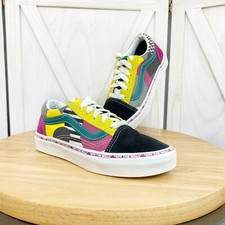 Vans Youth Off The Wall Old Skool Juxtapoze Multicolor Lace Up Sneakers Size 1