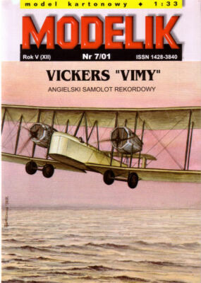 Modelik 7/01 - Doppeldecker Vickers Vimy - 1:33