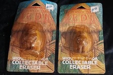 2 Vintage Star Wars ROTJ Wicket the Ewok Erasers NIP
