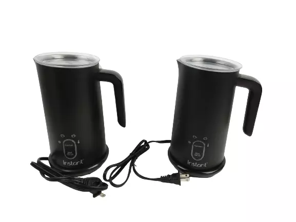 Instant Pot Milk Frother 10MB, 4-in-1 Electric Milk Steamer, Black, 2 Pack