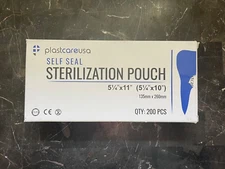 Self Sterilization Pouches  Autoclave 5.25 X 10 Blue Film Box 200 Each