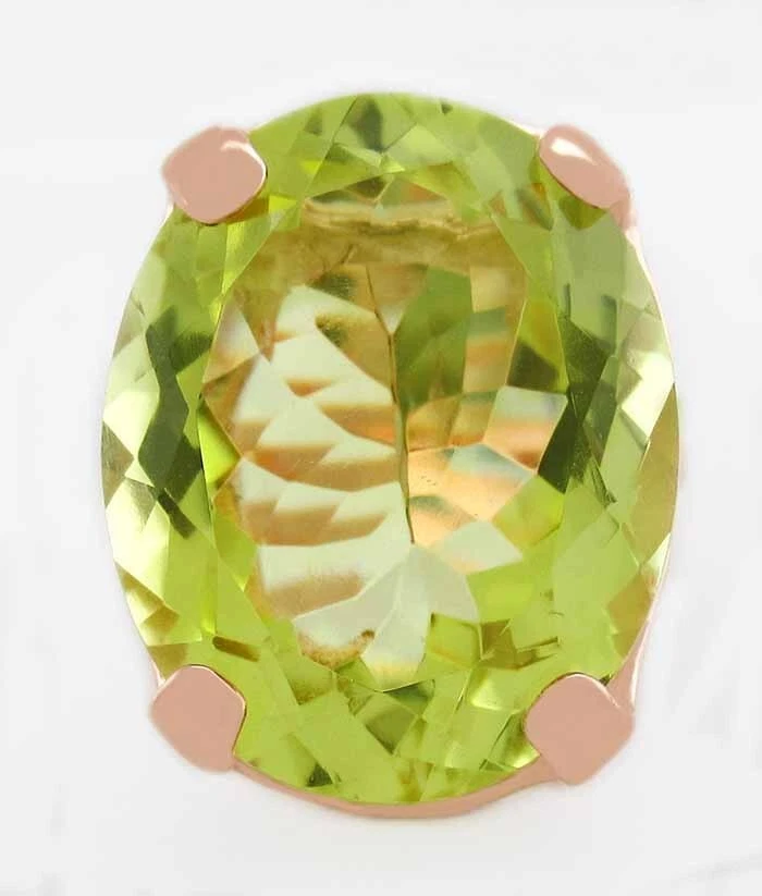 GENUINE 18.56 Cts PERIDOT RING 10K ROSE GOLD - Free Certificate Appraisal - NWT - Image 2 of 4