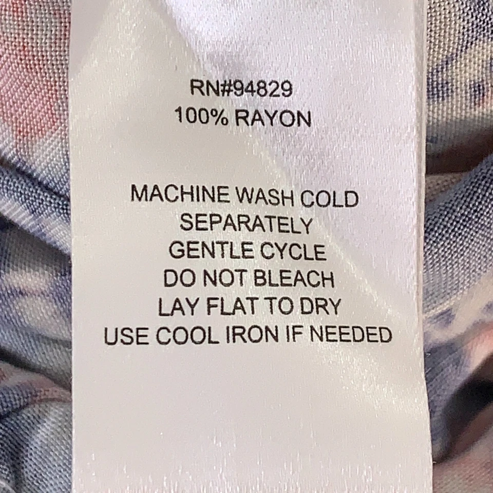 Derek Heart Juniors Size Medium Blue Peach Print 3/4 Sleeve V Neck Ruffle Romper - Image 4 of 4