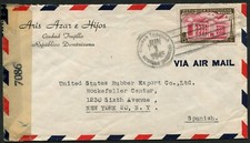 Dominican Republic Santo Domingo Cover to USA Censor Examined 1945 Latin America