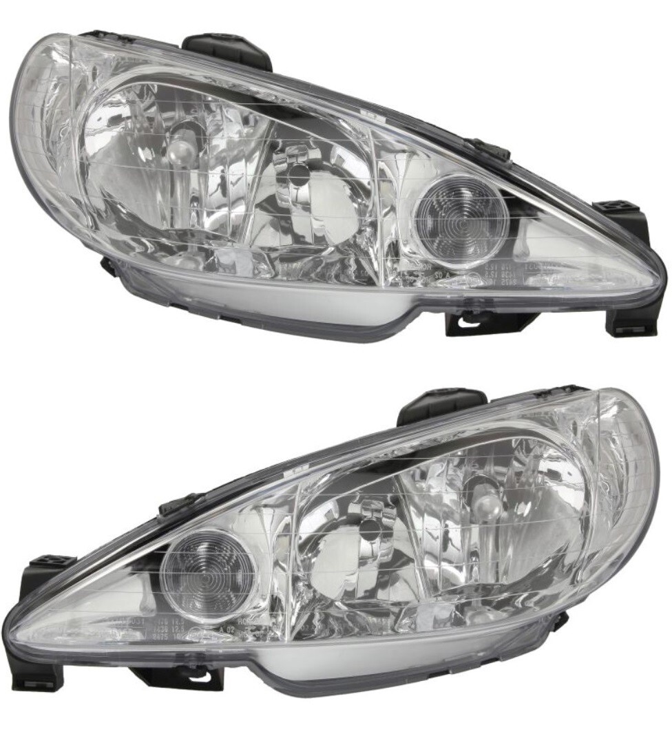 Phare avant gauche droit Peugeot 206 optique de phare électrique H1 H7 2004 2005