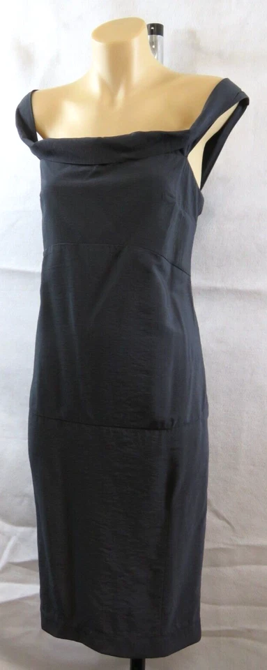 Veronika Maine Grey Midi Dress Sleeveless Pockets Pencil Work Party  | Size 8 XS - image 2 of 4