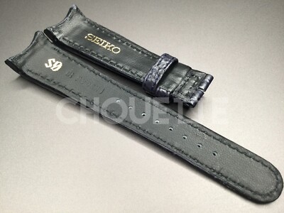 Genuine Grand Seiko SBGR013 / 9S51-0030 19mm Navy Blue Crocodile