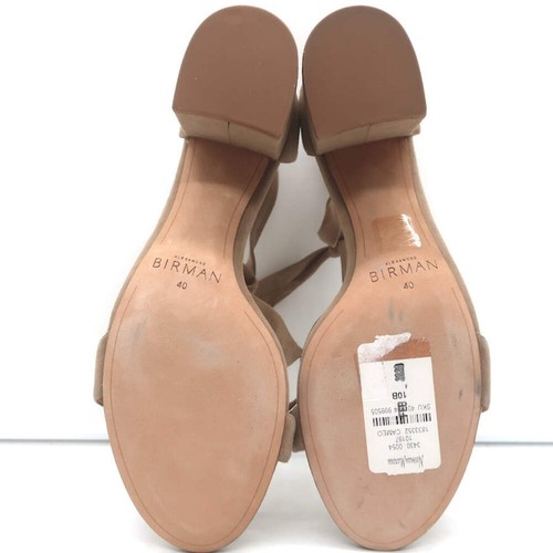 Alexandre Birman Clarita Bow Sandals Beige Suede Size 40 Ankle Strap Heels NEW - Picture 10 of 11