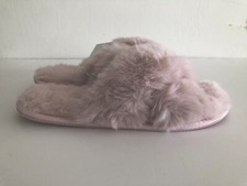 LAUREN CONRAD Slippers Size 10-11 Soft Faux Fur Pink Comfort Insole Womens New