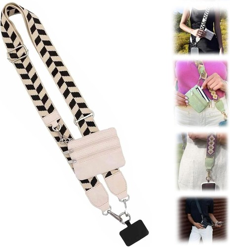 Crossbody Phone Strap With Pouch,Universal Adjustable Clip and Go Strap Fr Phone - 第 11/16 張圖片