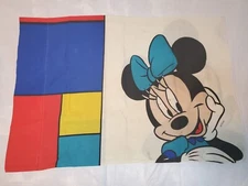 VTG Disney Mickey Mouse Minnie Mouse Double Sided Standard Pillowcase USA Fabric
