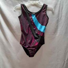 Unbranded Purple Shimmer Color Block Leotard Gymnastics Dance Practice.