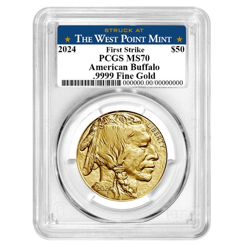 2024 $50 American Gold Buffalo PCGS MS70 FS West Point Label