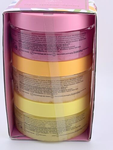 Ciroa Körperpeeling Trio Set Litschi & Rose, Pfirsich & Tee, Zitrone Minze 9 Unzen Versiegelt Neu - Bild 4 von 5