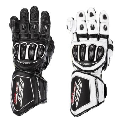 RST Tractech Evo 4 Leder Damen Motorrad Handschuhe Sport Track schwarz weiß