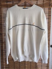 Mens Large Nautica Cream Cotton Sweater L